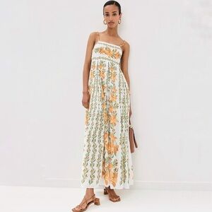FARM Rio Off- White Tropical Lightness Sleeveless Maxi Dress Medium NWT